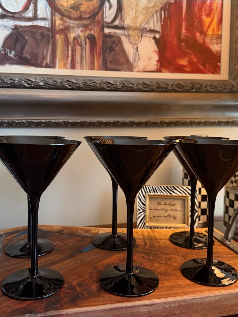 MCM Black Glass Amethyst Martini Coupes - Set of 4 (2 SOLD)